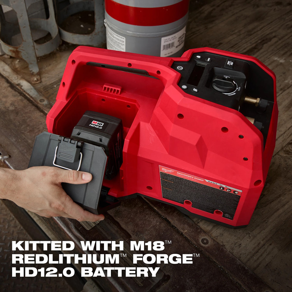 Milwaukee 2938-21 M18 Brushless Refrigerant Recovery Machine Kit with 12.0Ah Battery and Rapid Charger (2 Mesh Filter Screens) - 7