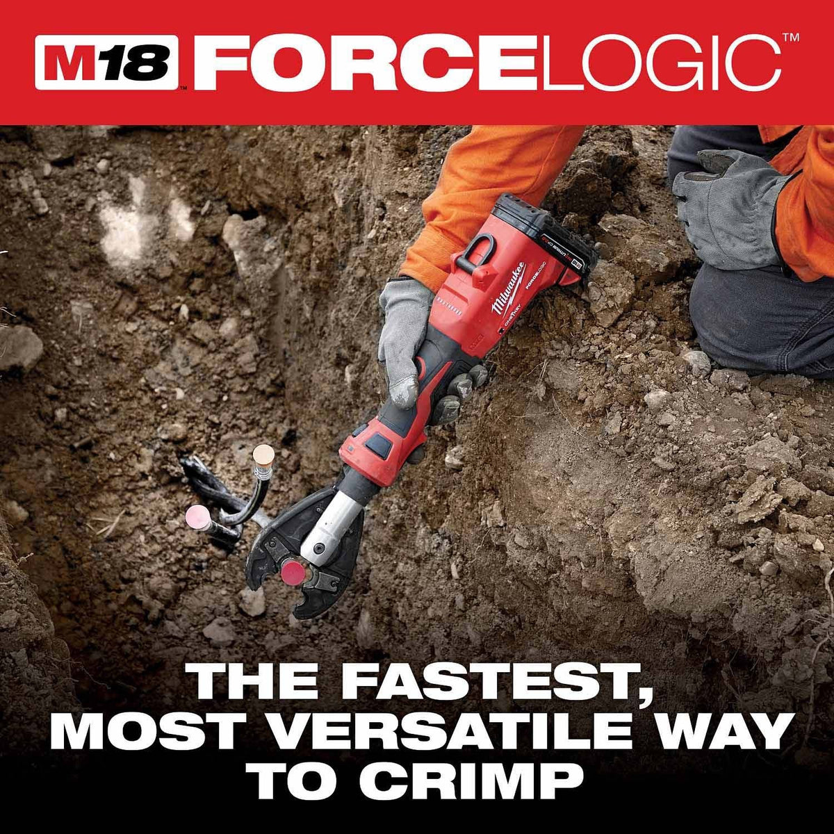 Milwaukee 2978-20D3 M18 FORCE LOGIC 6T Linear Utility Crimper w/ Snub Nose Jaw - 3