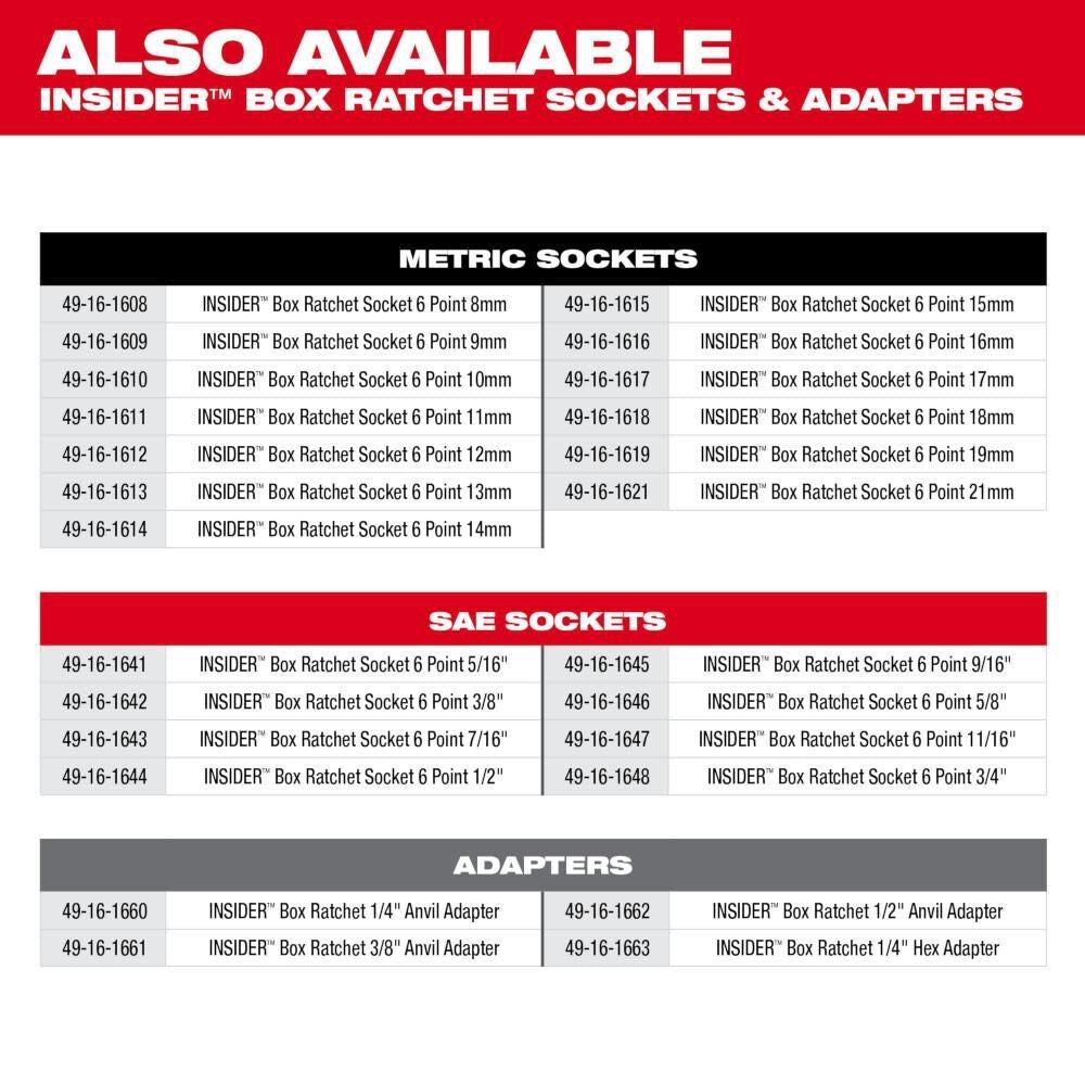 Milwaukee 3050-20 M12 FUEL INSIDER Extended Reach Box Ratchet - 6