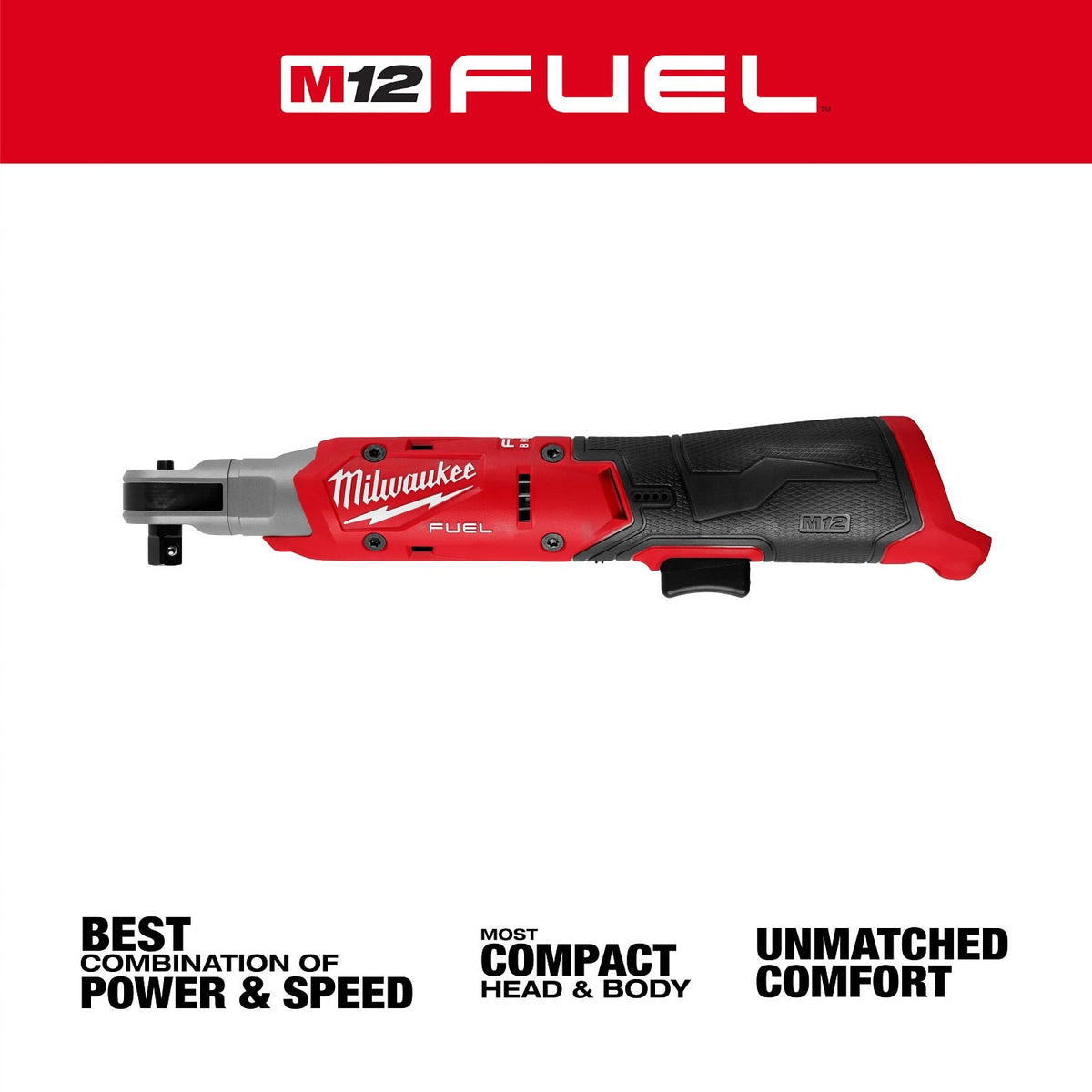 Milwaukee 3053-20 M12 FUEL 3/8 Inch Cordless Ratchet Bare Tool (No Battery or Charger) - 2