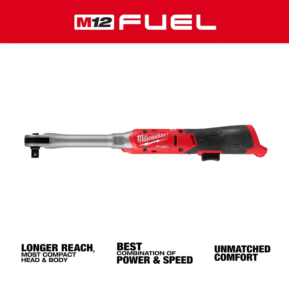 Milwaukee 3055-20 M12 FUEL Half" Extended Reach Cordless Ratchet (Tool Only) - 2