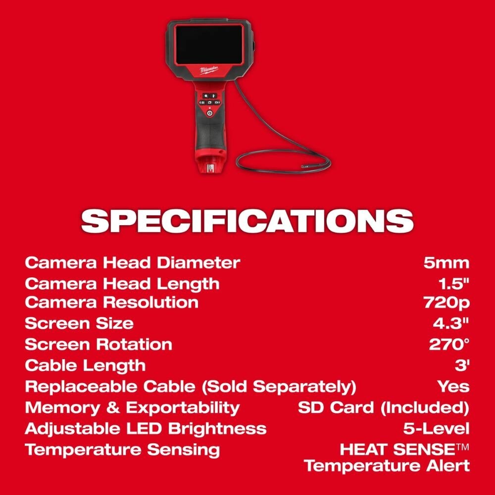 Milwaukee 3150-20 M12 Auto Technician Borescope - 8