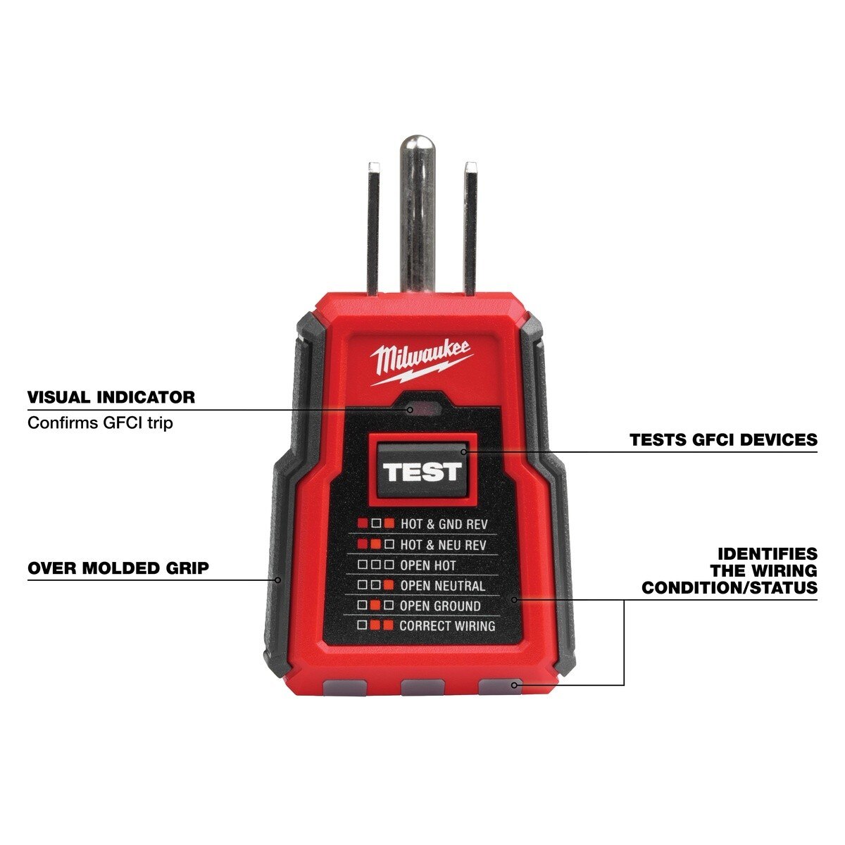 Milwaukee 3210-20 GFCI Receptacle Tester and Voltage Detector Kit (2 Piece) - 2