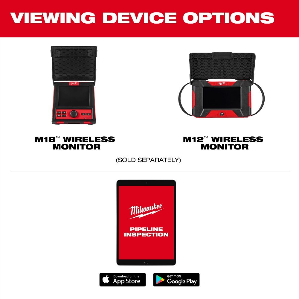 Milwaukee 3318-22A M12 65’ Ultra Flex Compact Inspection Camera Kit - 9