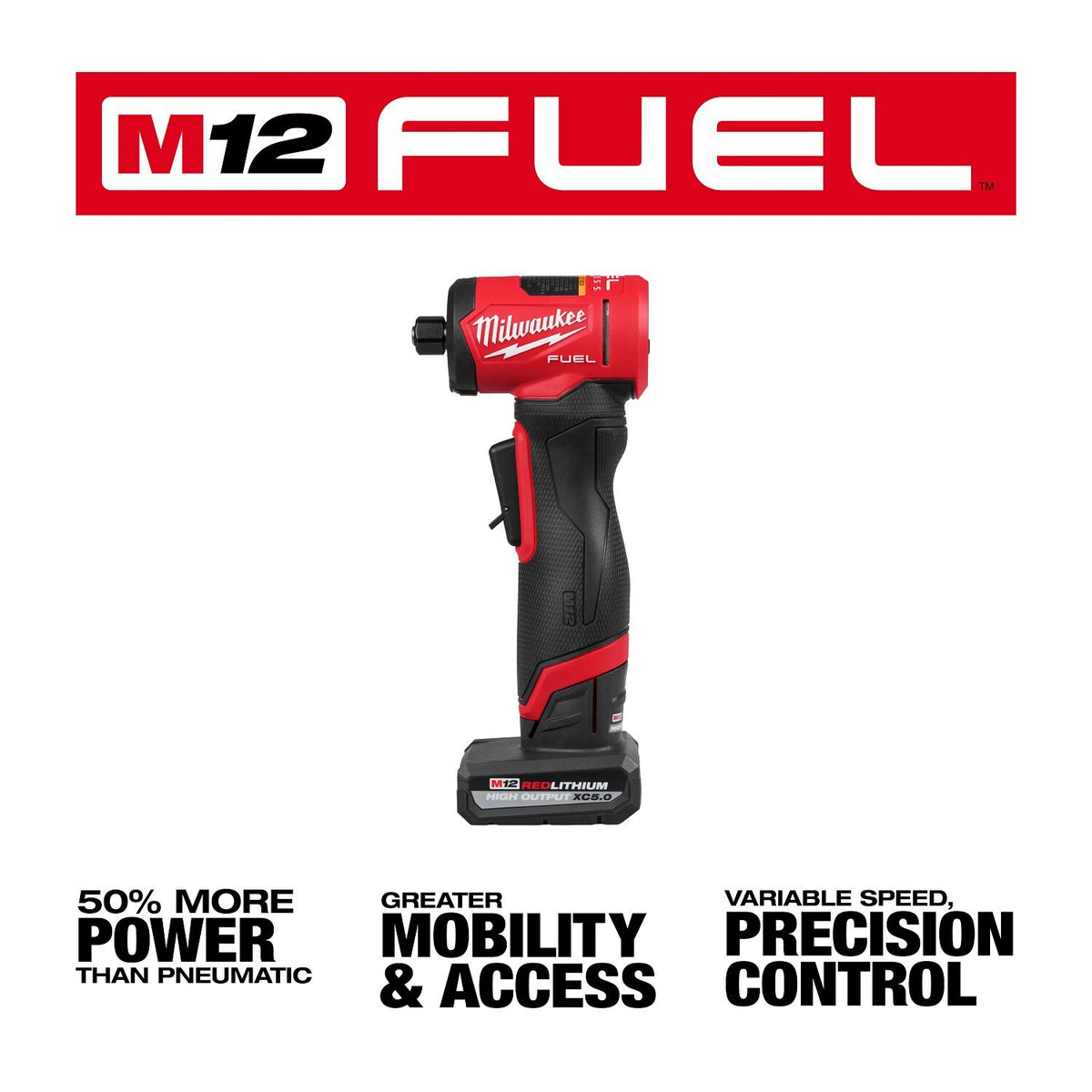 Milwaukee 3485-22 M12 FUEL 1/4" Right Angle Die Grinder Kit - 4