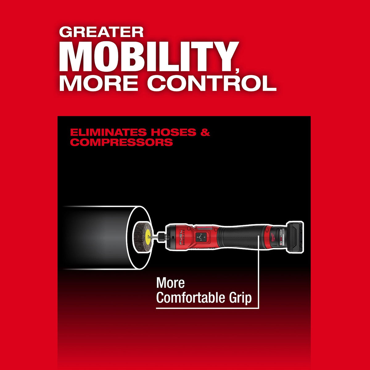 Milwaukee 3486-20 M12 Fuel 1/4" Cordless Brushless Straight Die Grinder Bare Tool - 5
