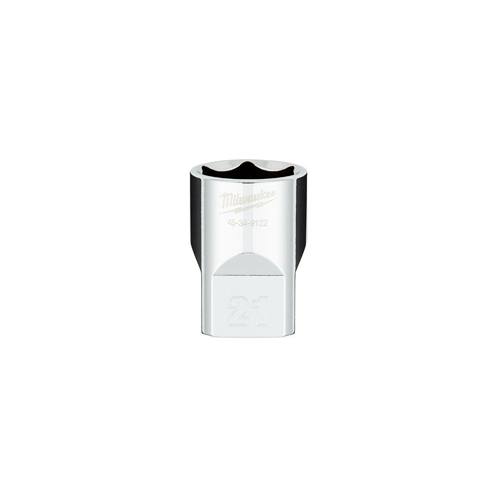 Milwaukee 45-34-9122 1/2" Drive 21mm Metric 6-Point Socket with FOUR FLAT™ Sides