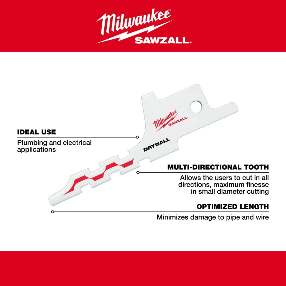 Milwaukee 48-00-1640 Drywall Access Sawzall Blade 1-Pack - 4