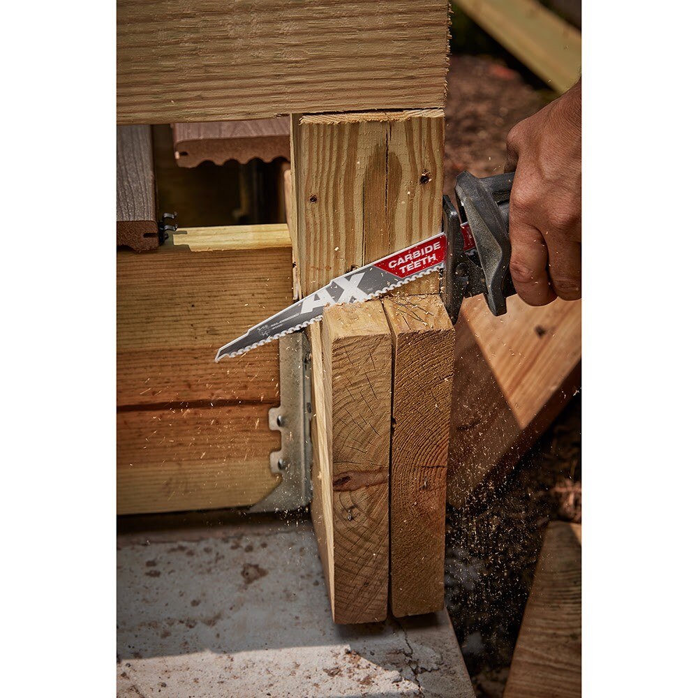 Milwaukee 48-00-5221 AX Sawzall Blade With Carbide Teeth, 6" 5T - 12