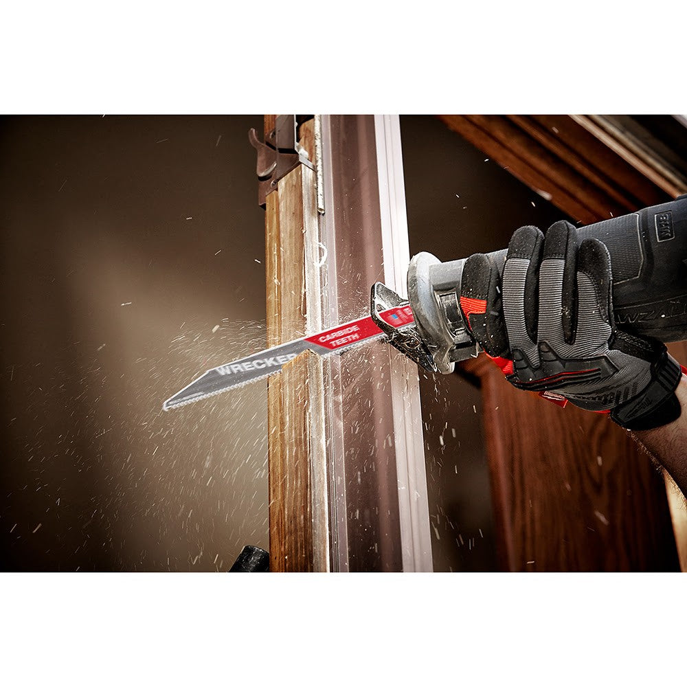 Milwaukee 48-00-5243 12" 6 TPI Wrecker Sawzall Blade with Carbide Teeth - 11