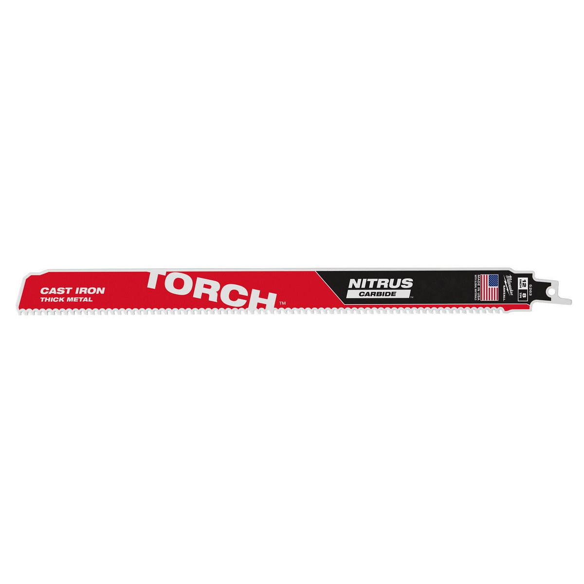 Milwaukee 48-00-5263 12" 7TPI The TORCH with NITRUS Carbide for Cast Iron SAWZALL Blade 1PK