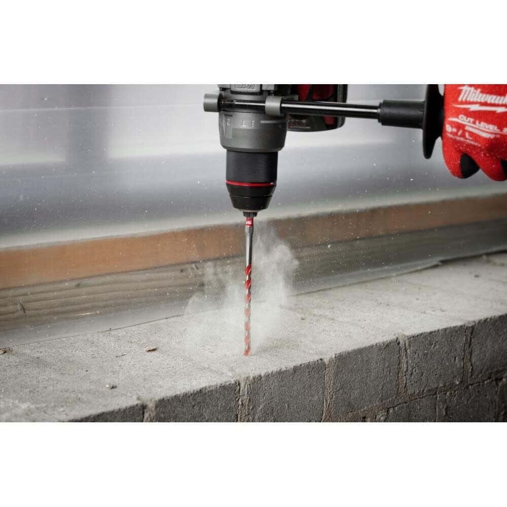 Milwaukee 48-20-9155 SHOCKWAVE Carbide Hammer Drill Bit for Concrete, Brick and Block (5 Pack) - 10