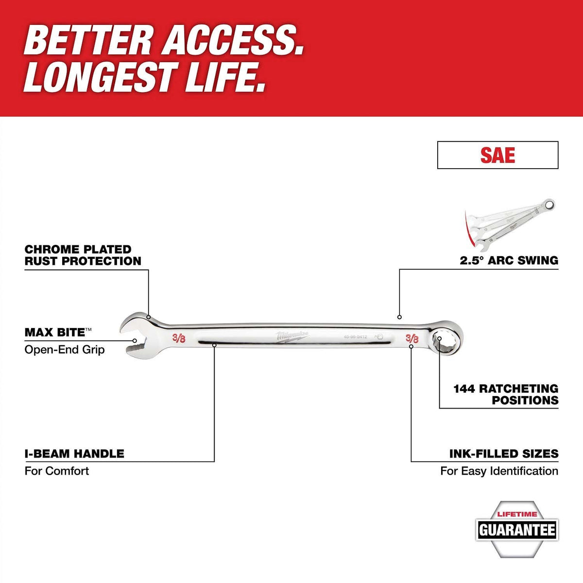 Milwaukee 48-22-0157 15pc. SAE Ratcheting Combination Wrench Set with Tray for PACKOUT Drawers - 2