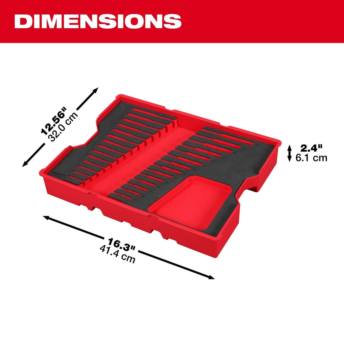 Milwaukee 48-22-0157 15pc. SAE Ratcheting Combination Wrench Set with Tray for PACKOUT Drawers - 4
