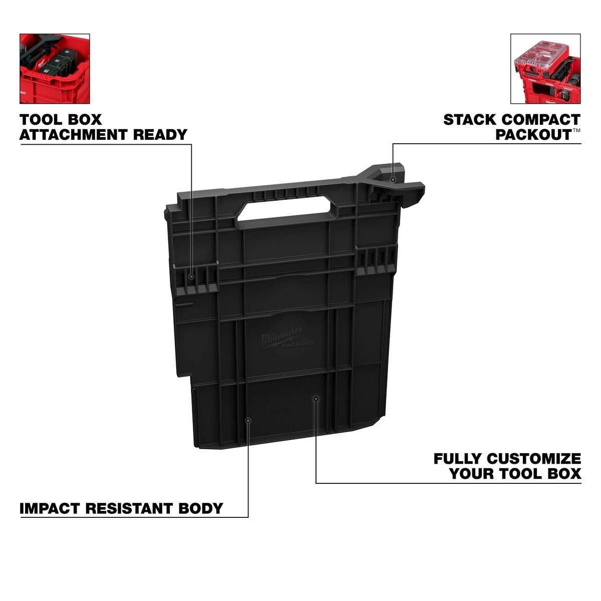 Milwaukee 48-22-8039 PACKOUT XL Crate Divider with Toolbox Attachment Ready Mounting 4" L x 15.25" W x 19" H - 2
