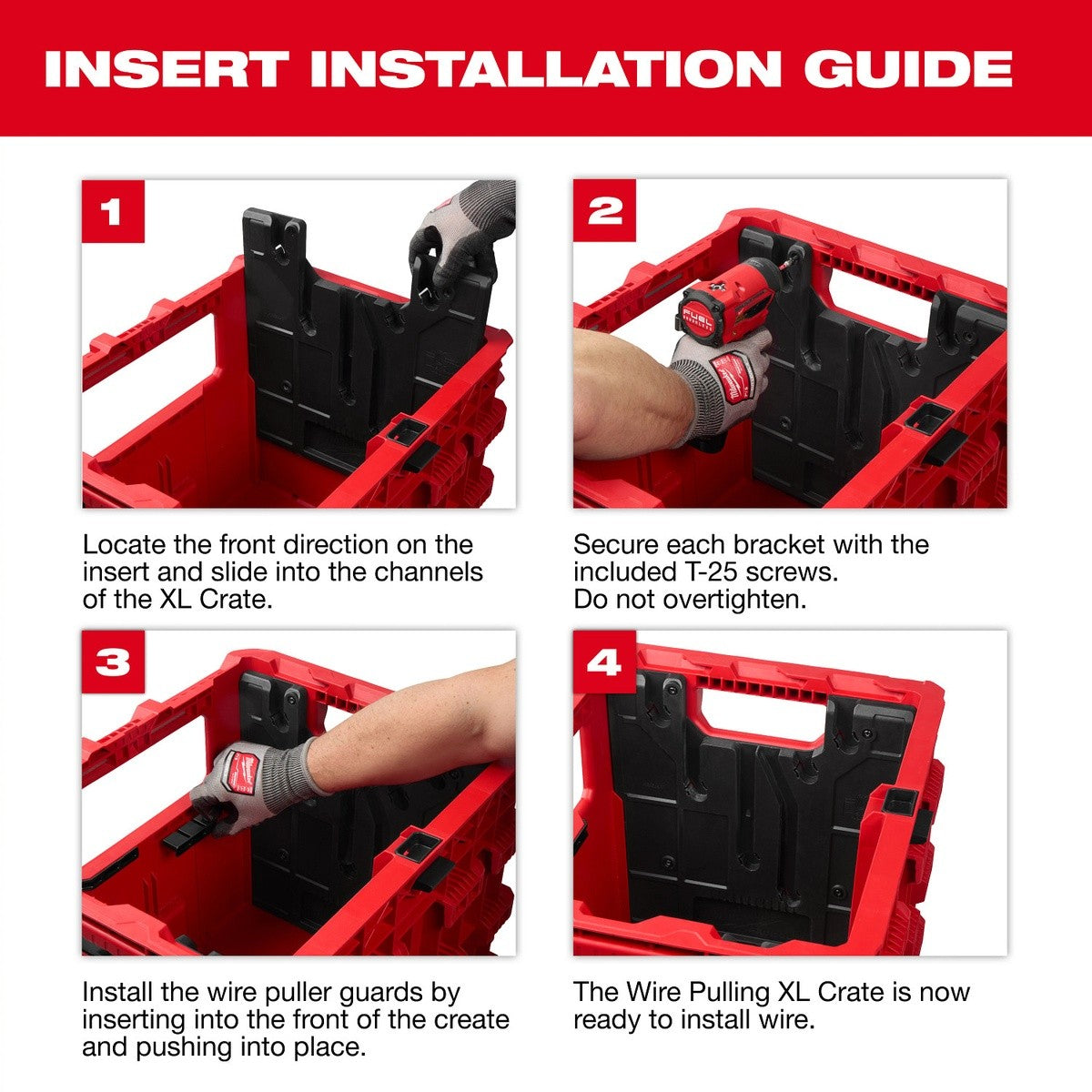 Milwaukee 48-22-8044 PACKOUT XL Crate Wire Pulling Inserts Fits 1/2" EMT Conduit (2 Pack) - 7