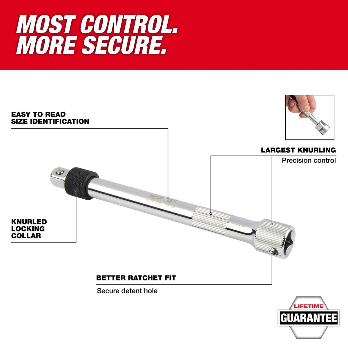 Milwaukee 48-22-9361 3pc 3/8” Drive Locking Extension Set - 2