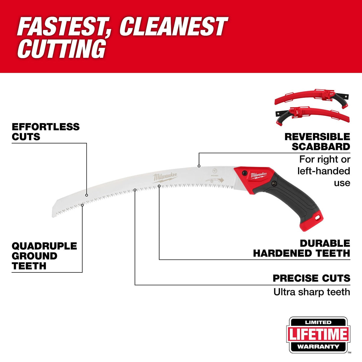 Milwaukee 48-22-9372 14" Fixed Pruning Saw – Fast, Clean Cutting for Pruning Branches - 2