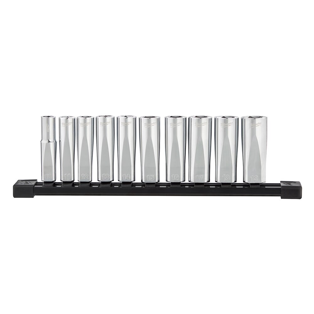 Milwaukee 48-22-9505 3/8" Drive 10pc Deep Well Socket Set - Metric