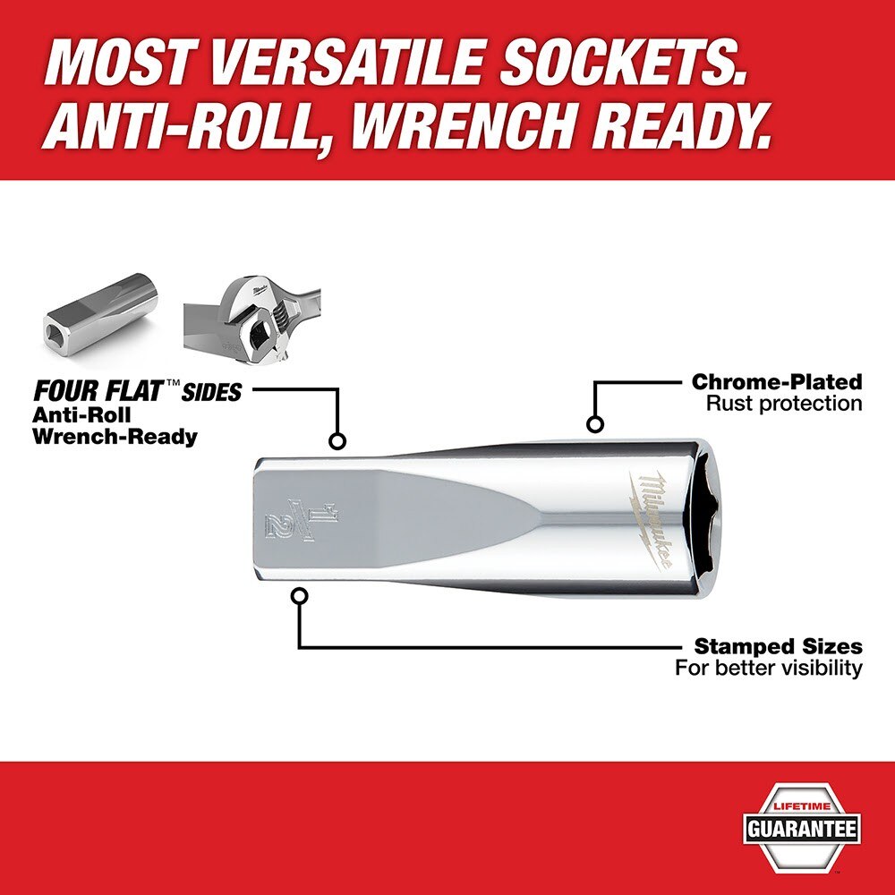 Milwaukee 48-22-9505 3/8" Drive 10pc Deep Well Socket Set - Metric - 3