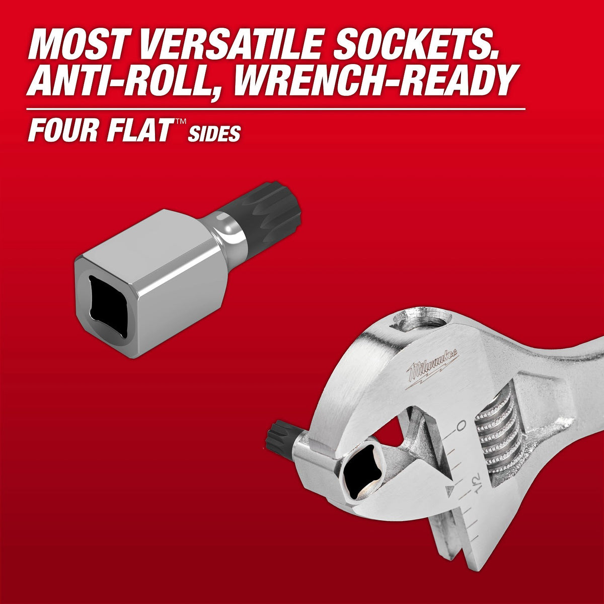 Milwaukee 48-22-9536 3/8 Inch Triple Square Bit Socket Set with FOUR FLAT Sides (12 Piece) - 4