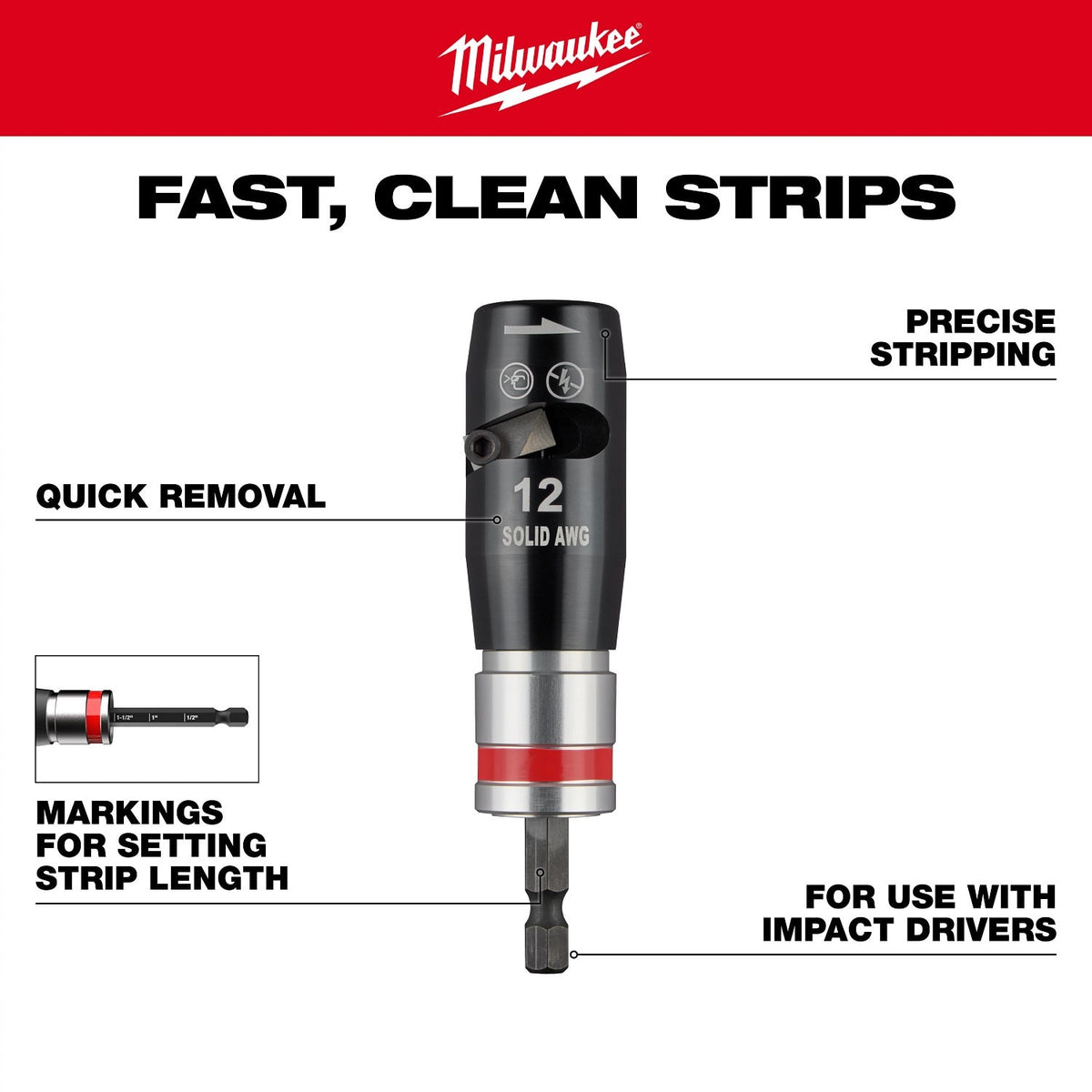 Milwaukee 48-32-6404 14 AWG Solid Wire Stripper - 3