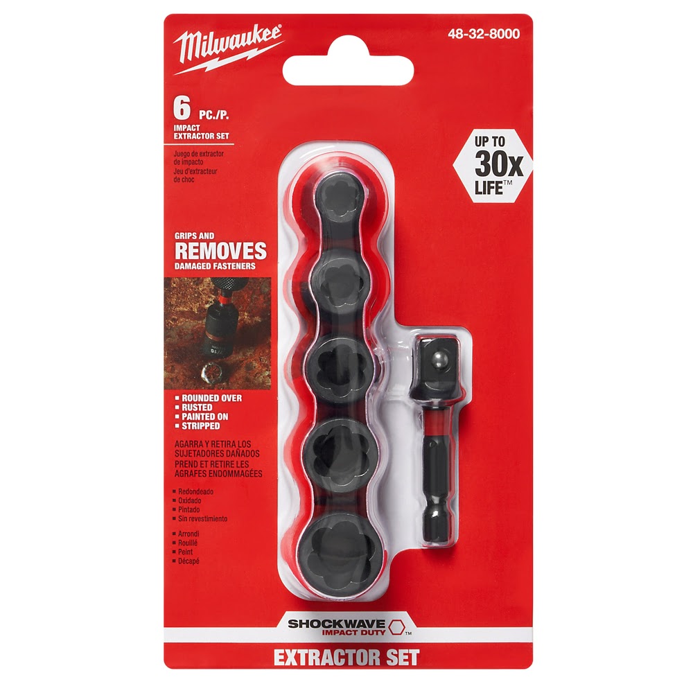 Milwaukee 48-32-8000 6 Piece Shockwave Impact Extractor Set - 4
