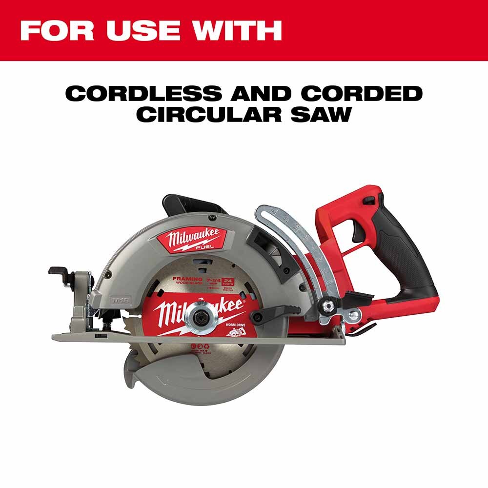Milwaukee 48-41-0723 7-1/4" 24T Worm Drive Framing Circular Saw Blades Bulk 10 - 3