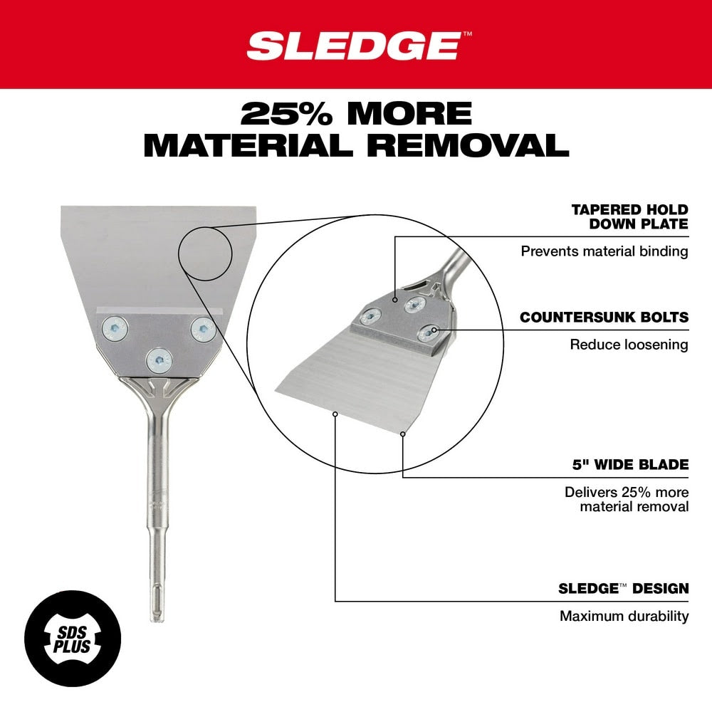 Milwaukee 48-62-6046 SDS+ 4" x 10" Floor Scraper - 4