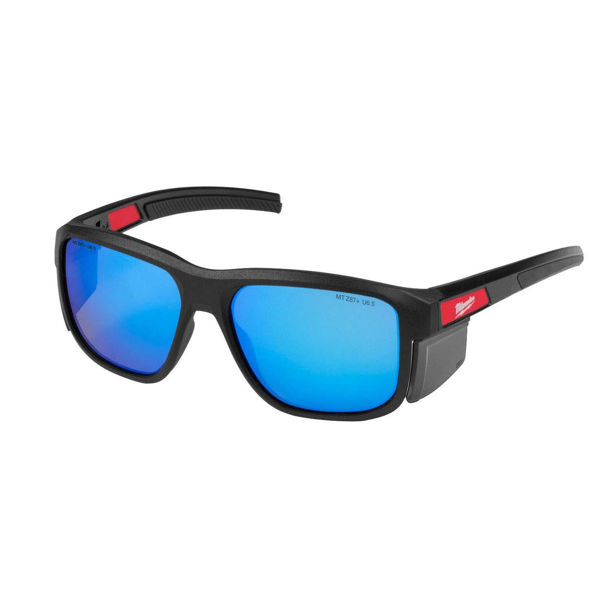 Milwaukee 48-73-2510 Full Frame Safety Glasses with Removable Side Shields Blue Mirrored Anti-Scratch Lenses