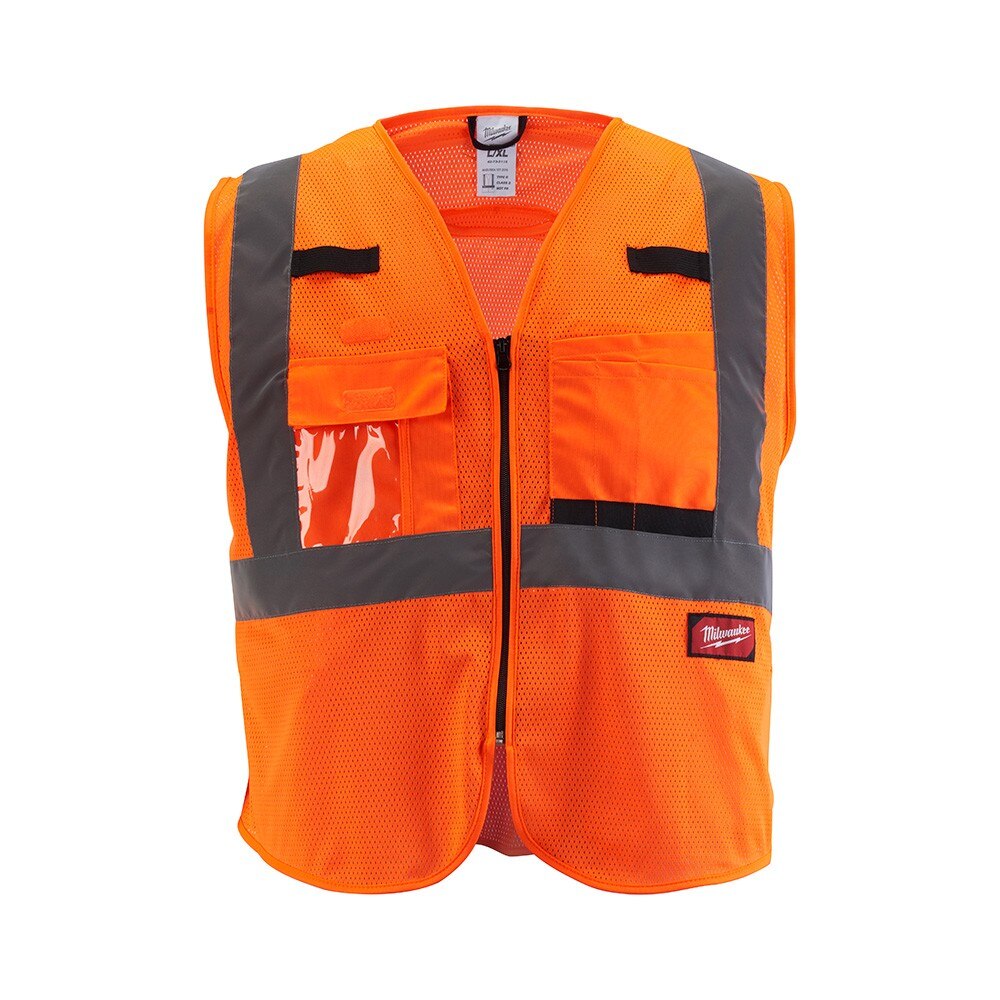 Milwaukee 48-73-5116 Class 2 High Visibility Orange Mesh Safety Vest - L/XL
