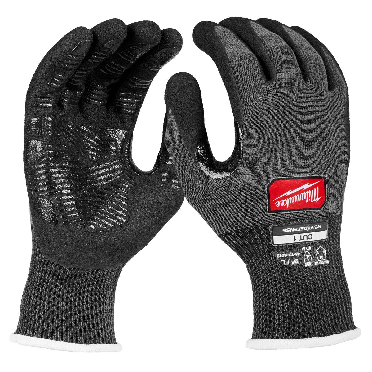 Milwaukee 48-73-6910 Cut Level 1 Nitrile Dipped Gloves with Wear-Defense Protection (6 Pack)