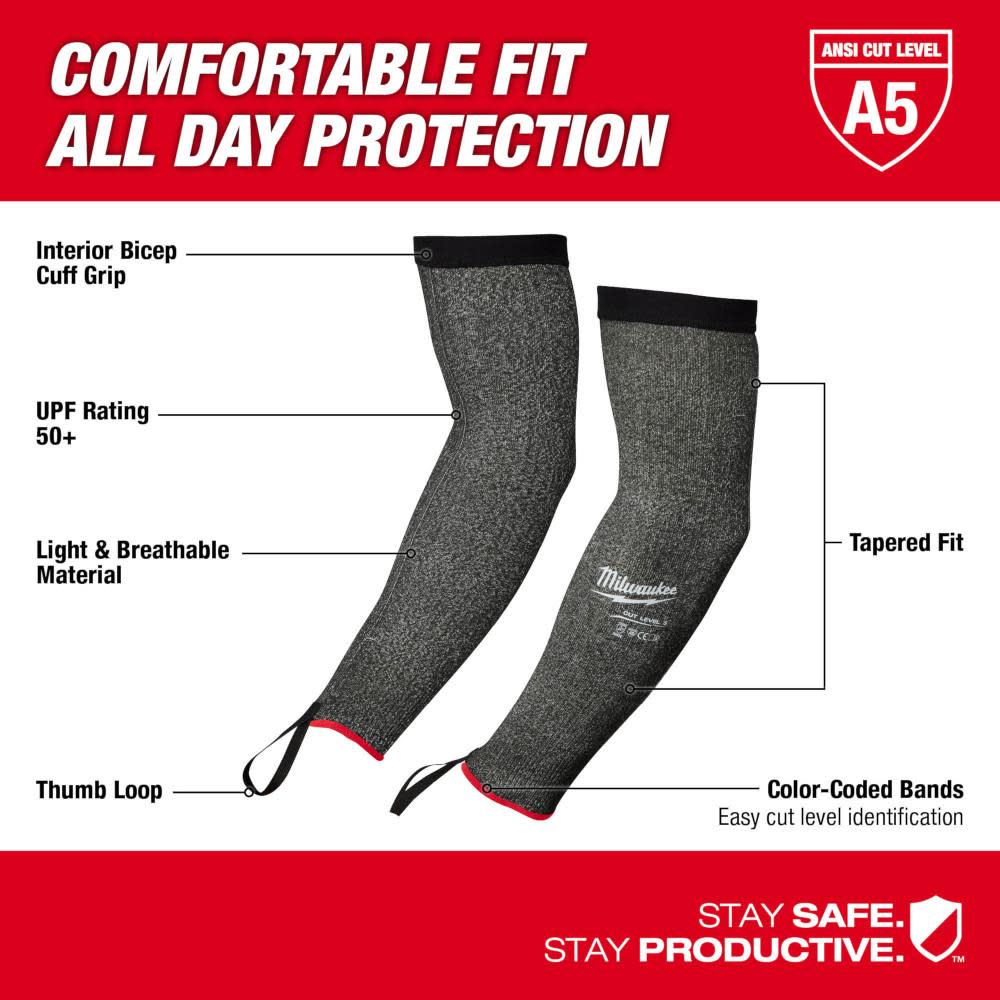 Milwaukee 48-73-9050 16" Cut Level 5 Protective Sleeves (1 Pair) - 4