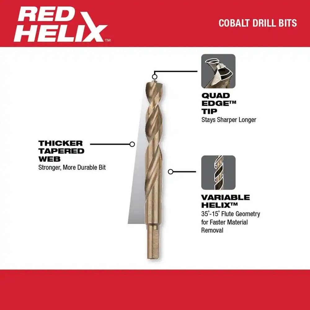 Milwaukee 48-89-2330 Cobalt Red Helix Drill Bit Set for Drill Drivers (6-Piece) - 2
