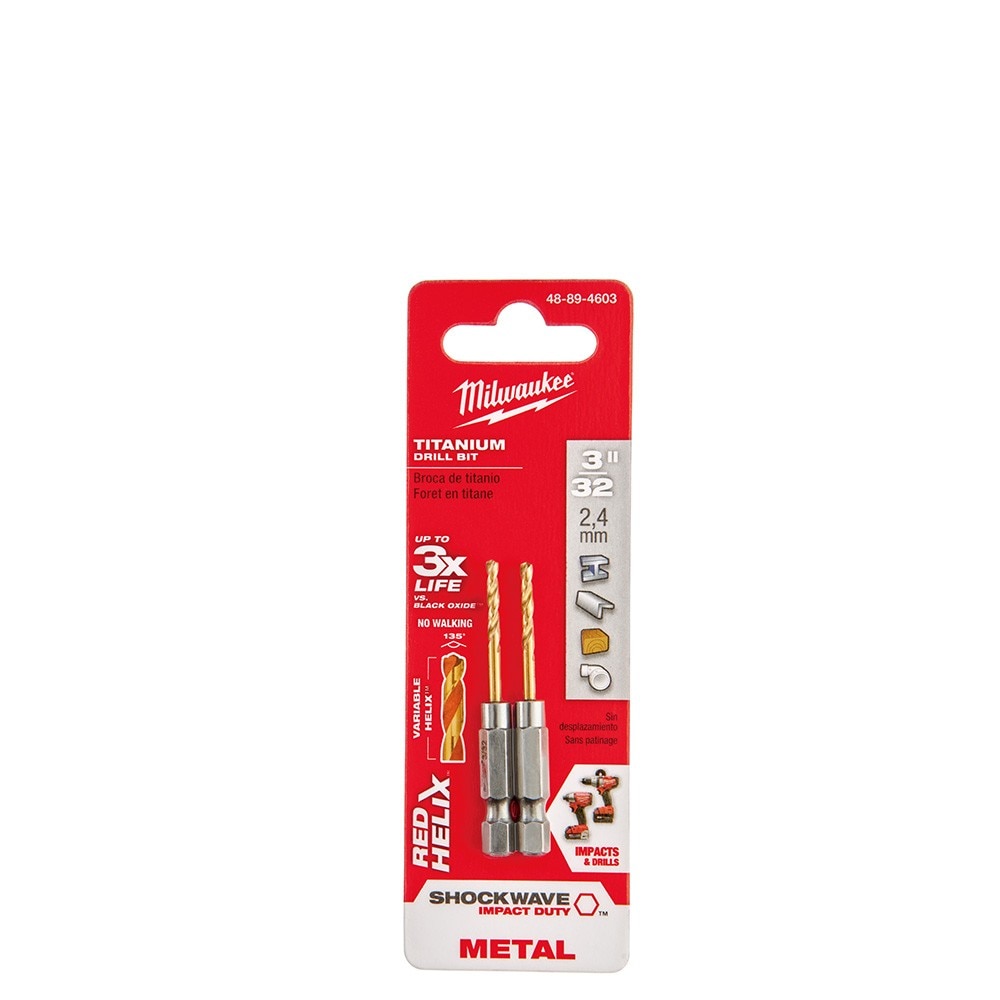 Milwaukee 48-89-4603 3/32" Titanium Shockwave Drill Bit - 2