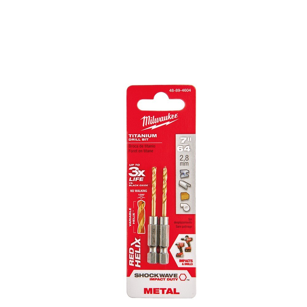 Milwaukee 48-89-4604 7/64" Titanium Shockwave Drill Bit - 2