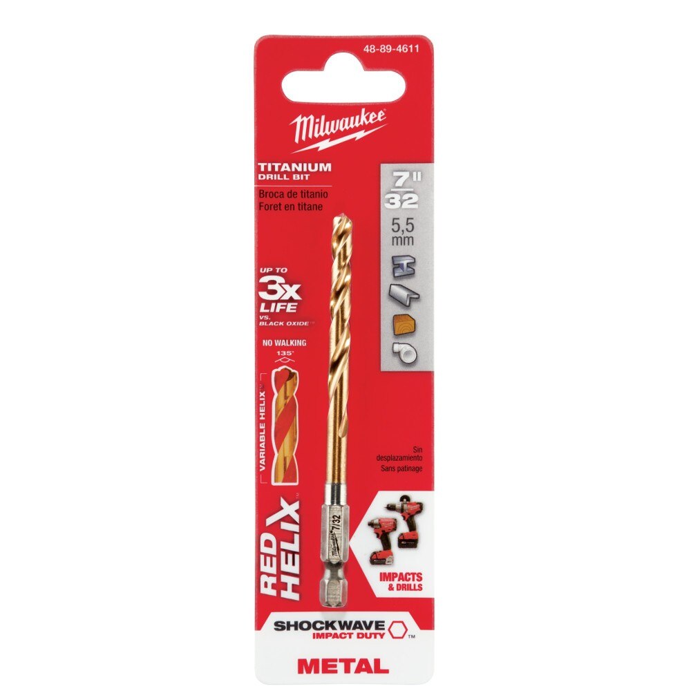 Milwaukee 48-89-4611 7/32" Titanium Shockwave Drill Bit - 2