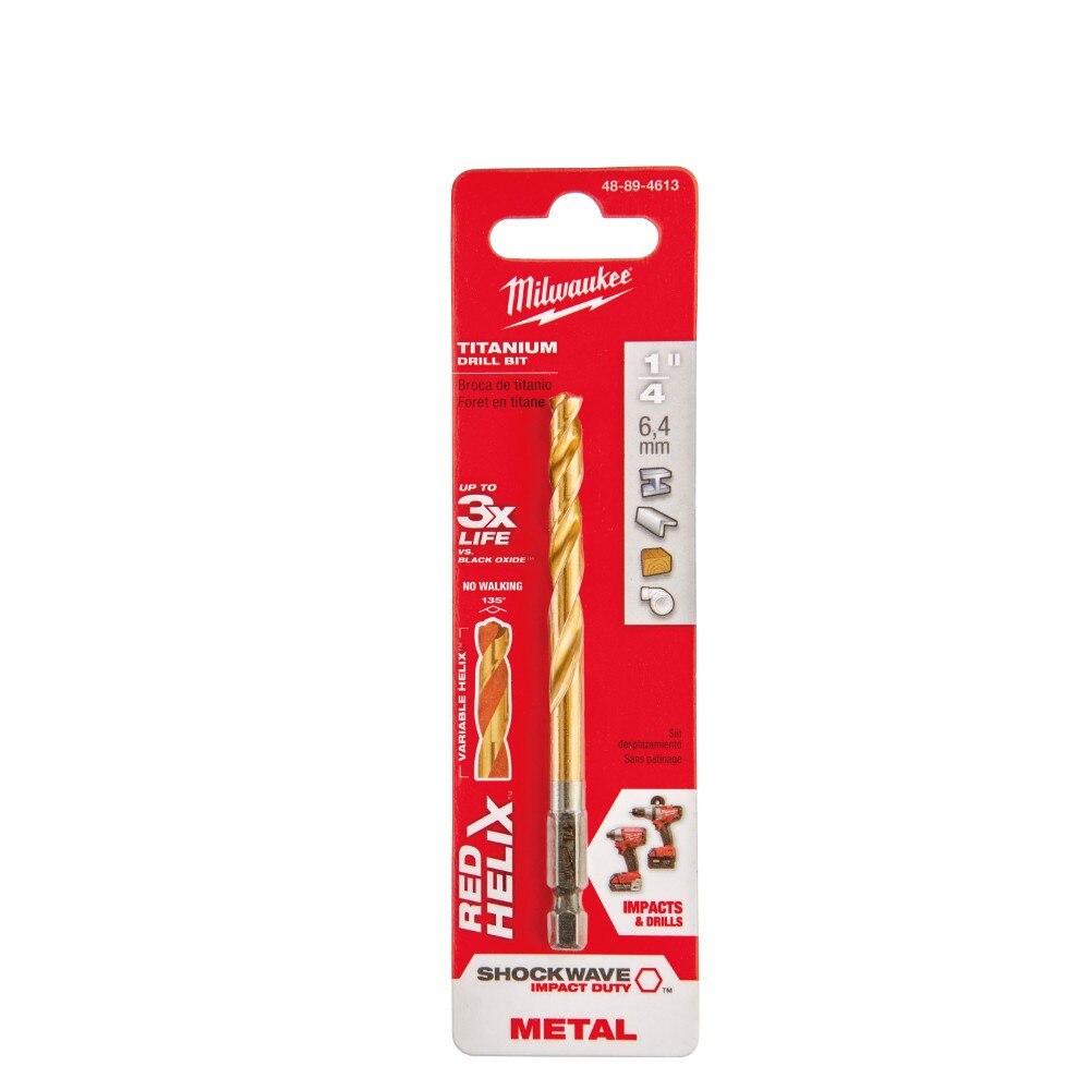 Milwaukee 48-89-4613 1/4" Titanium Shockwave Drill Bit - 4