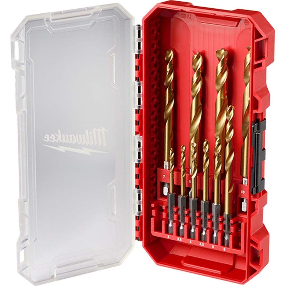 Milwaukee 48-89-4859 SHOCKWAVE Impact Duty RED HELIX Titanium Metric Drill Bit Set (10 Piece)