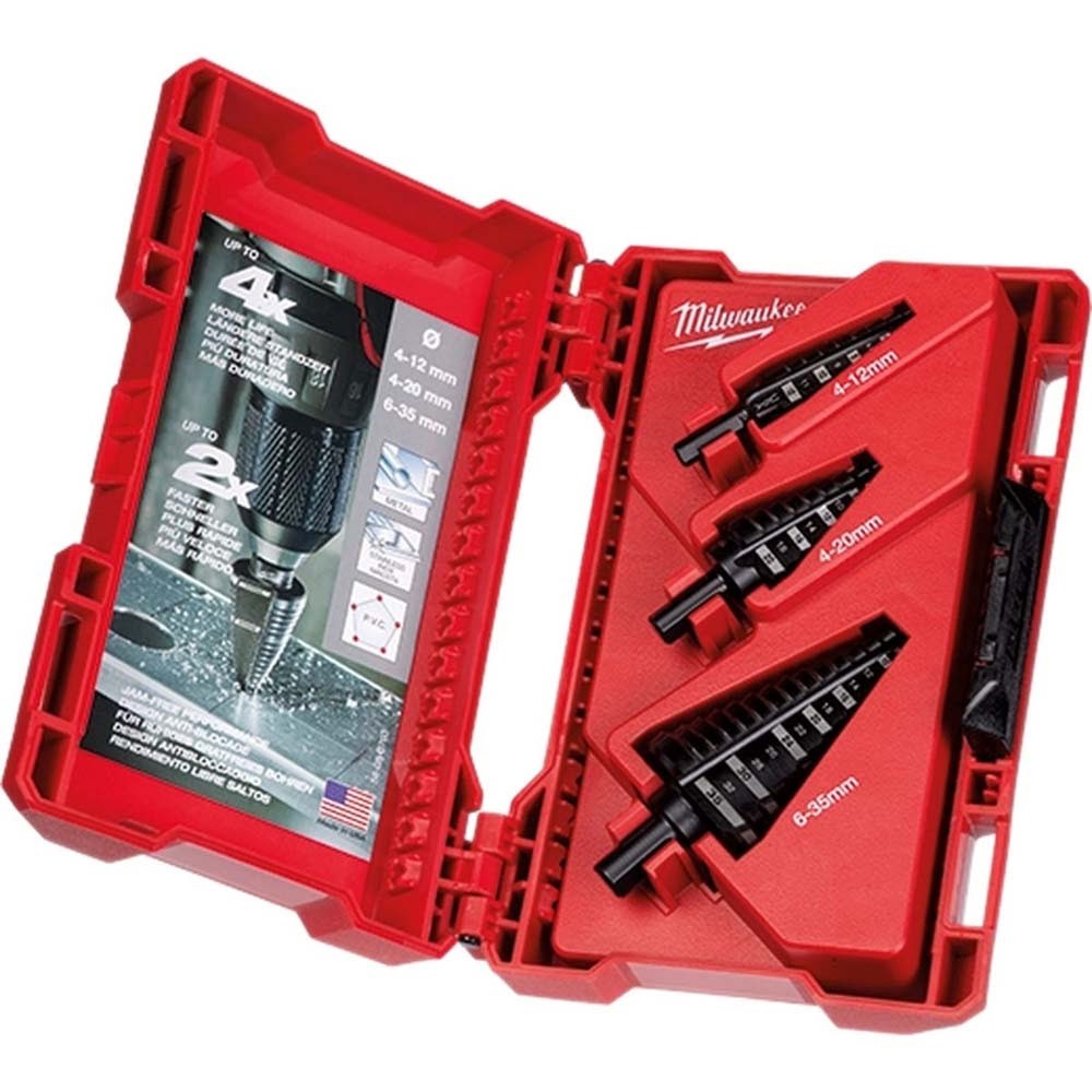 Milwaukee 48-89-9399 Step Drill Bit Set Metric 3 Piece - High Performance Drill Bits