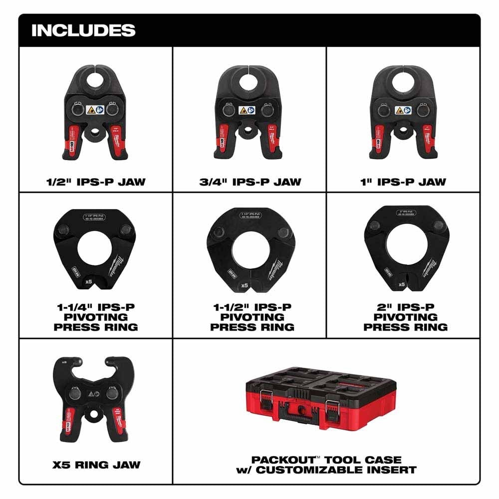 Milwaukee 49-16-2683 IPS-P Jaw and Pivoting Ring Kit-M18 FORCE LOGIC Press Tools 1/2"-2" Capacity - 2
