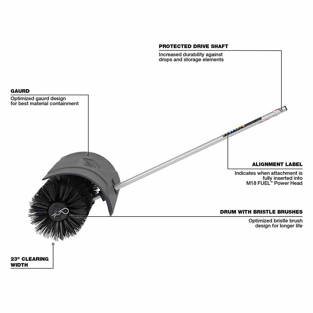 Milwaukee 49-16-2741R M18 FUEL QUIK-LOK 23" Clearing Width Bristle Brush Attachment Reconditioned - 3