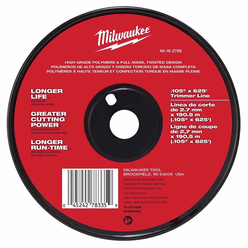 Milwaukee 49-16-2789 .105" x 625' Trimmer Line - 2