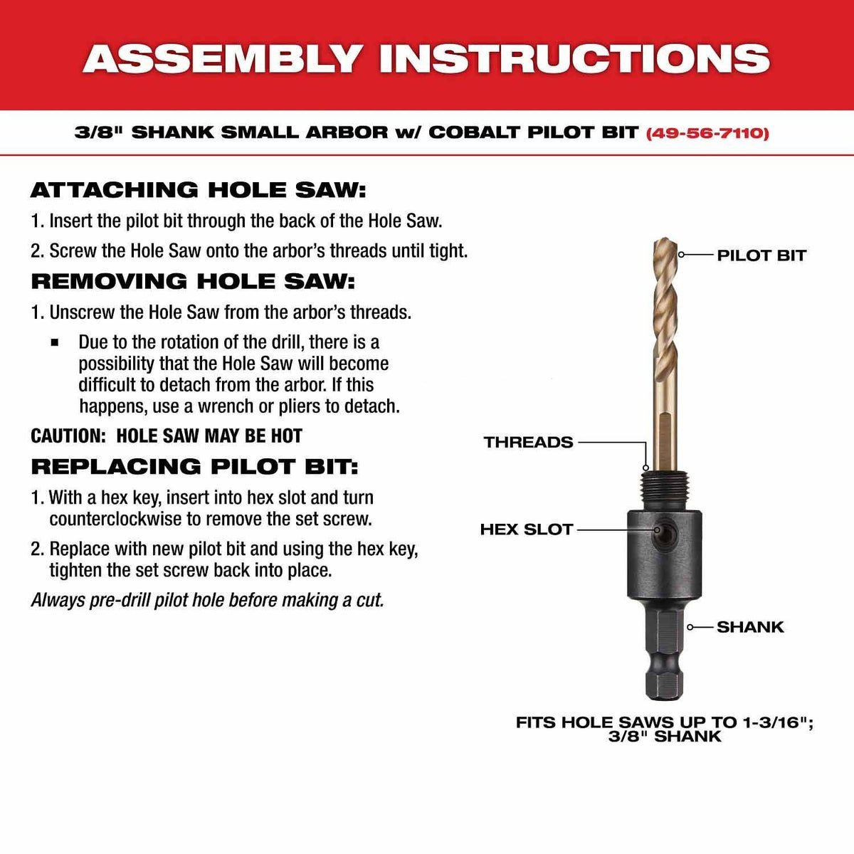 Milwaukee 49-22-4006 9-Piece General-Purpose Hole Dozer Hole Saw Kit - 7