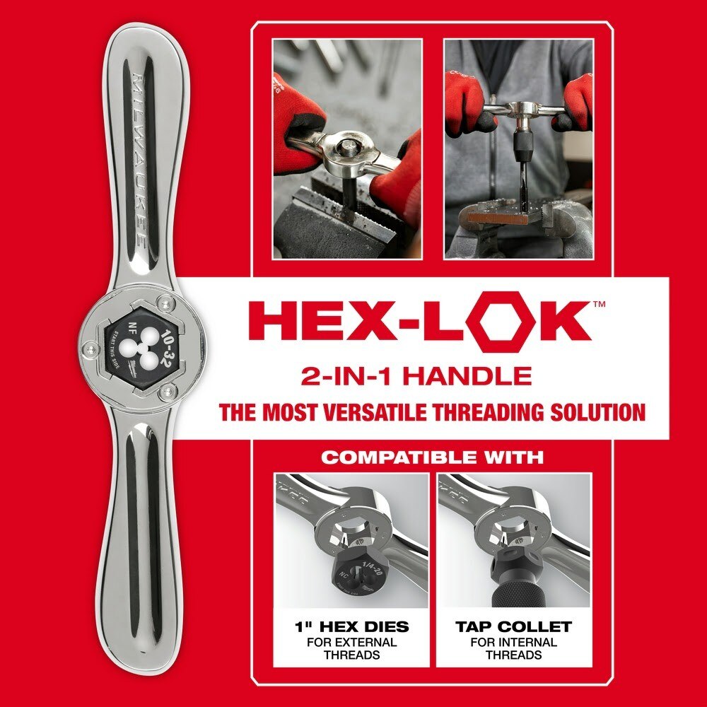 Milwaukee 49-22-5604 38PC SAE Tap & Die PACKOUT Set w/ Hex-LOK 2-in-1 Handle - 4