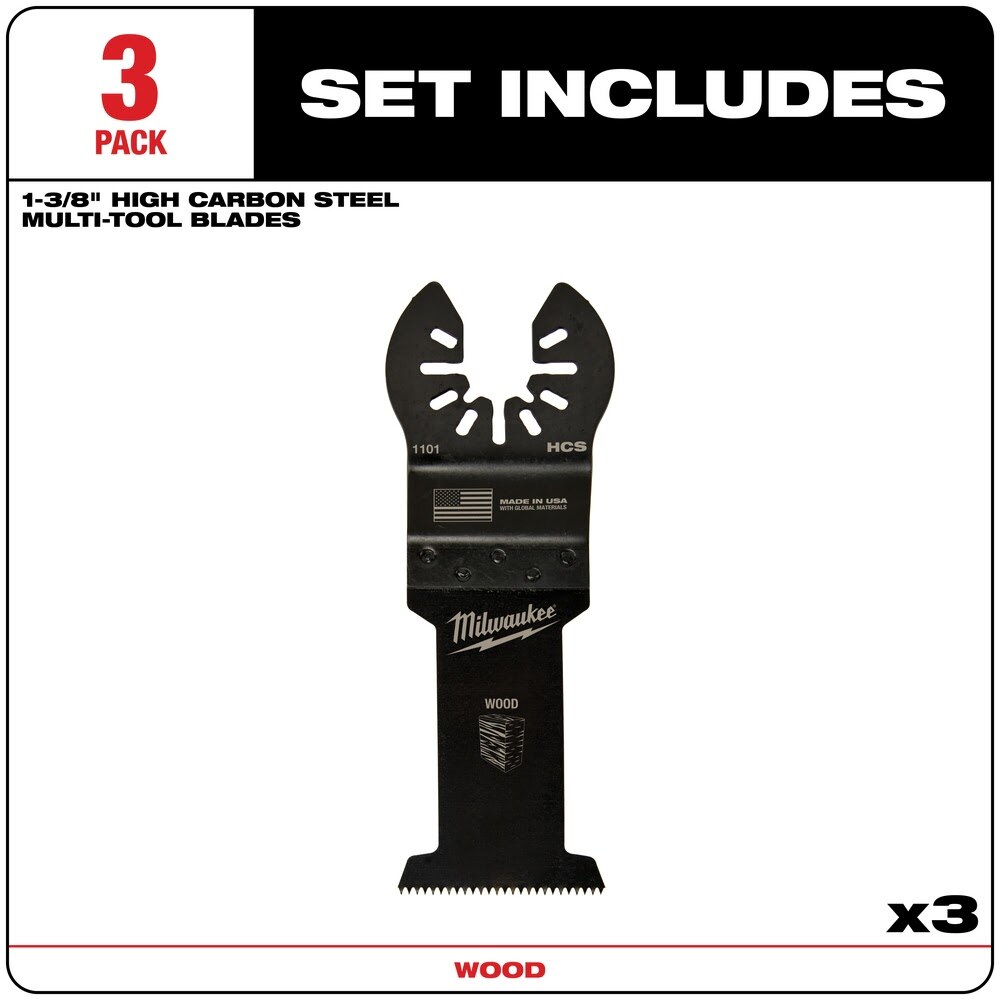 Milwaukee 49-25-1103 Milwaukee® OPEN-LOK™ 1-3/8" HCS WOOD BLADES 3PK - 2