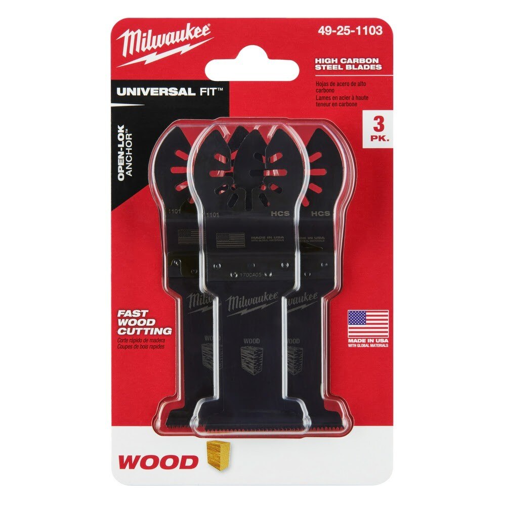Milwaukee 49-25-1103 Milwaukee® OPEN-LOK™ 1-3/8" HCS WOOD BLADES 3PK - 9