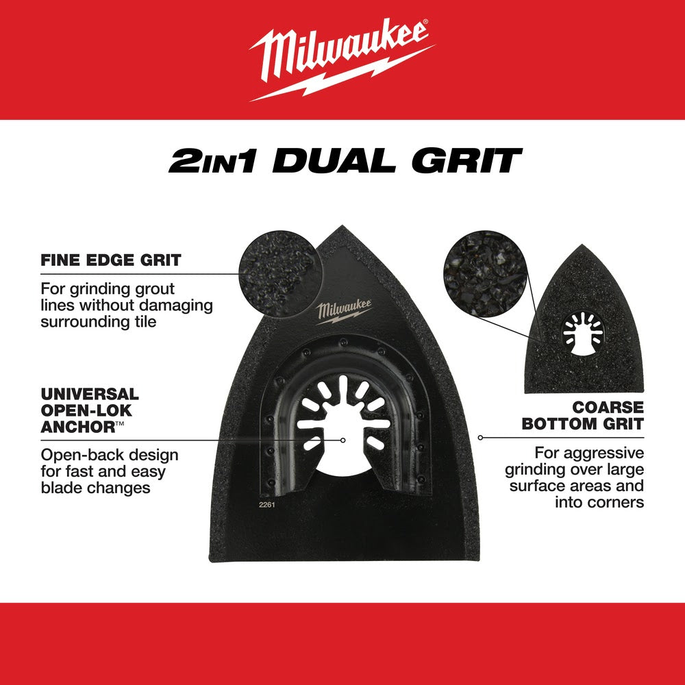 Milwaukee 49-25-2261 Milwaukee® OPEN-LOK™ 2-IN-1 HYBRID CARBIDE GRIT BLADE 1PK - 9