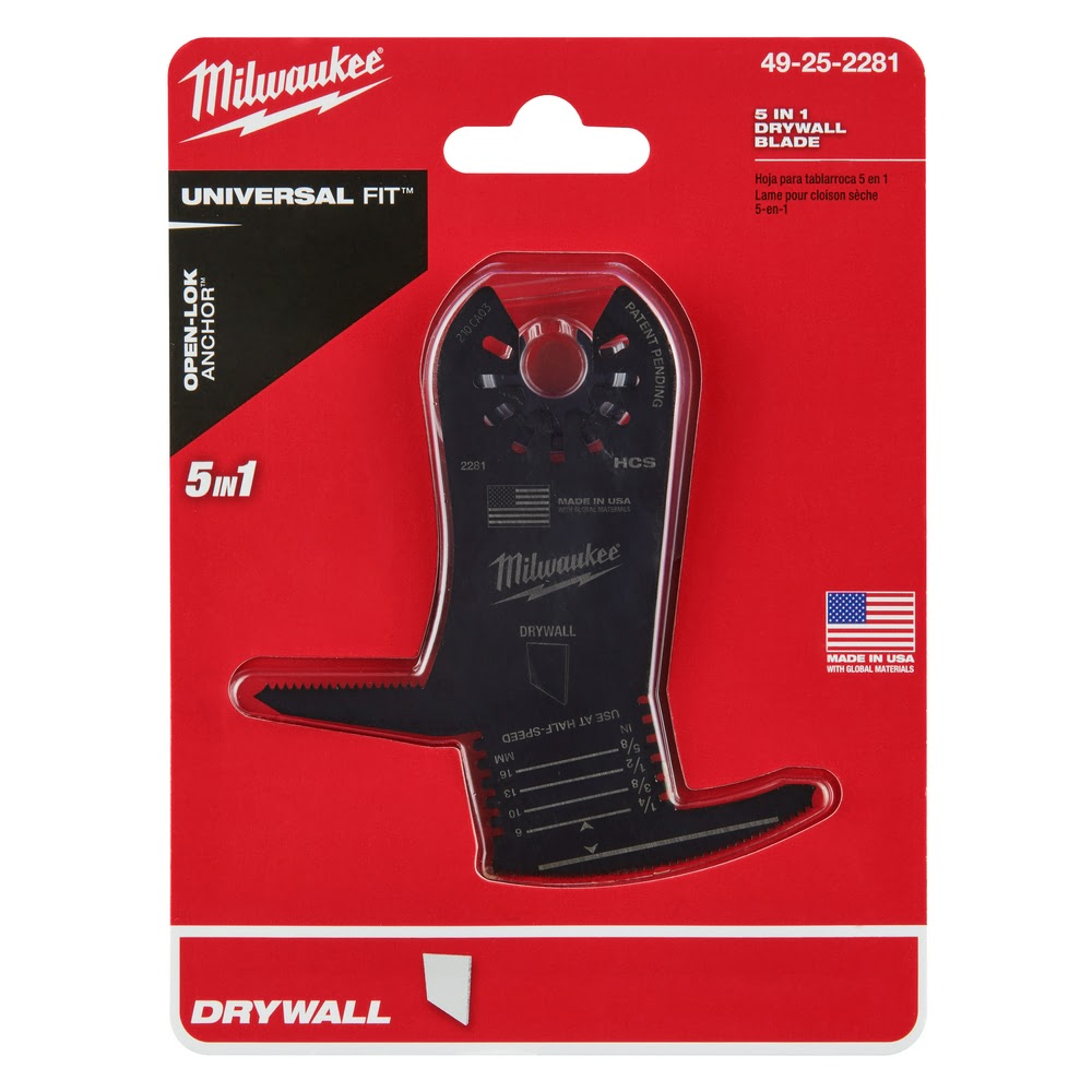 Milwaukee 49-25-2281 Milwaukee® OPEN-LOK™ 5-IN-1 DRYWALL BLADE 1PK - 15
