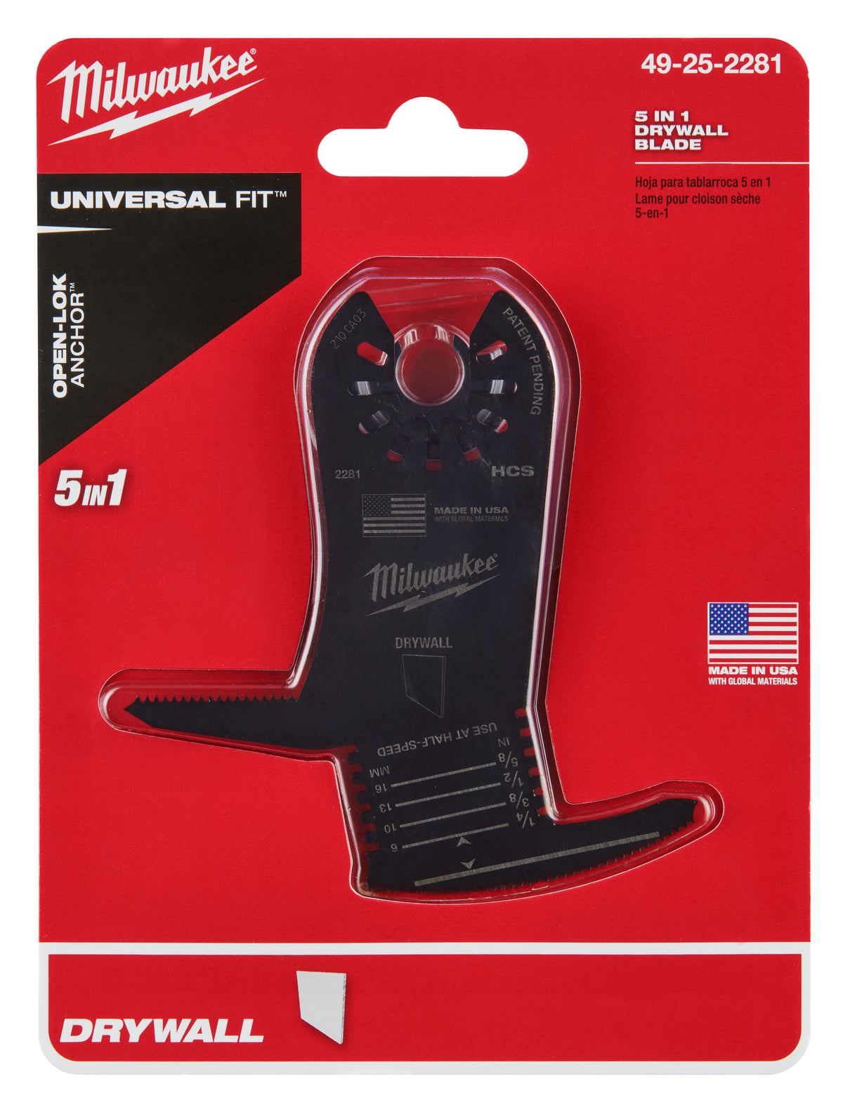 Milwaukee 49-25-2281 Milwaukee® OPEN-LOK™ 5-IN-1 DRYWALL BLADE 1PK - 4